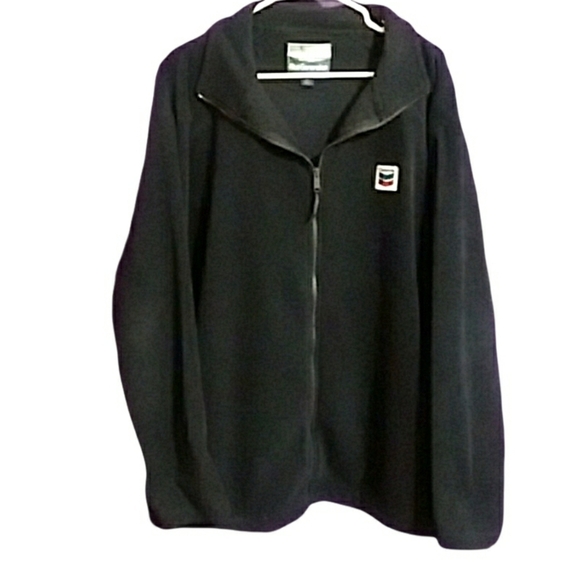 Blue Generation Vintage Men's Navy Blue Chevron Fleece Jacket - Picture 1 of 8